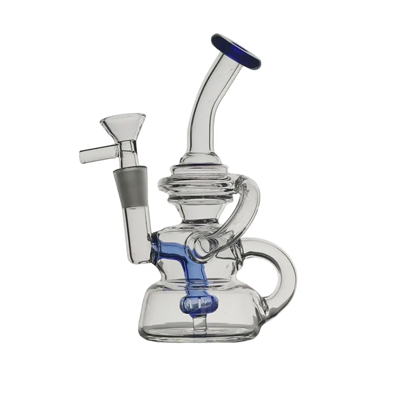 NMH-2 Mini Narguilé Bong En Verre Recycleur Fumer Pipe À Eau Dab Rig 13.5cm De Hauteur Avec Joint De 10mm