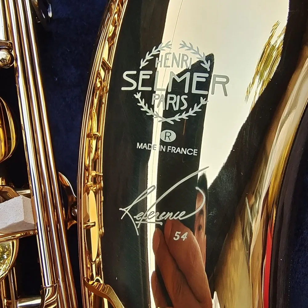 احترافية R54 Tenor Saxophone BB ضبطت النحاس الذهب واحد إلى واحد من نمط الجاز من نمط واحد مع الملحقات