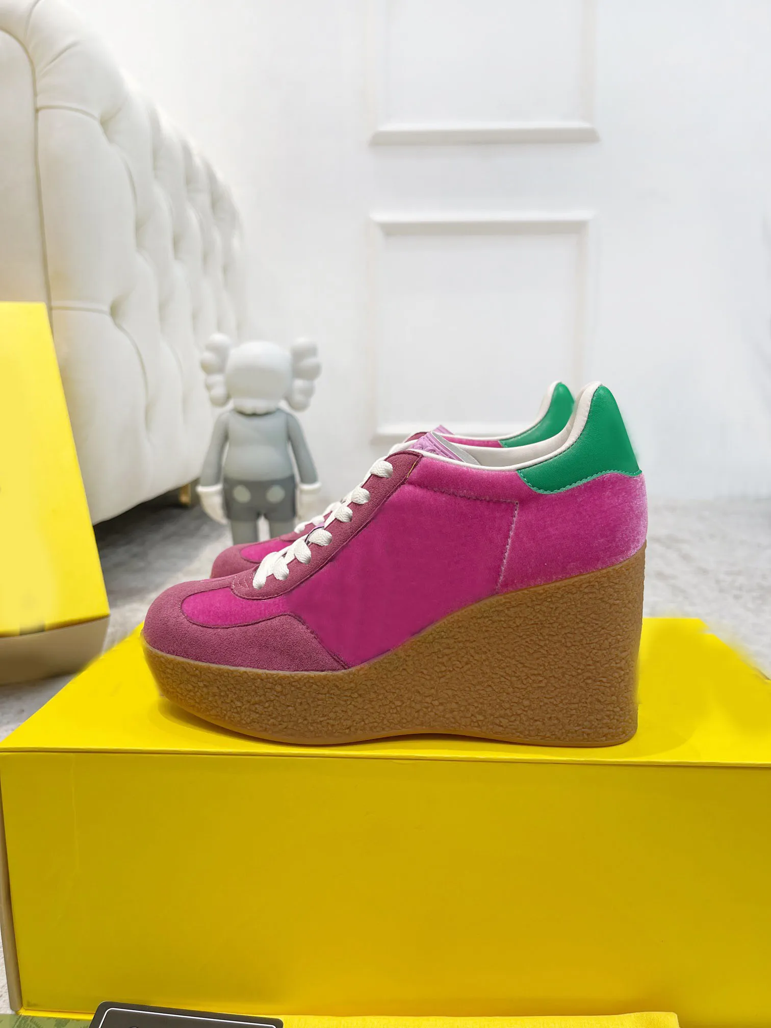 Colorful wedge sneakers best sale