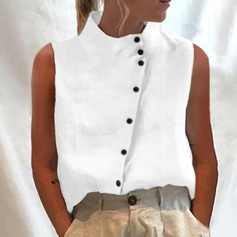 Women's Blouses Elegant Solid Shirt Summer Cut Out Pullover Lace Slim Sleeveless Short Sleeve Collar Top Vest Roupas Femininas