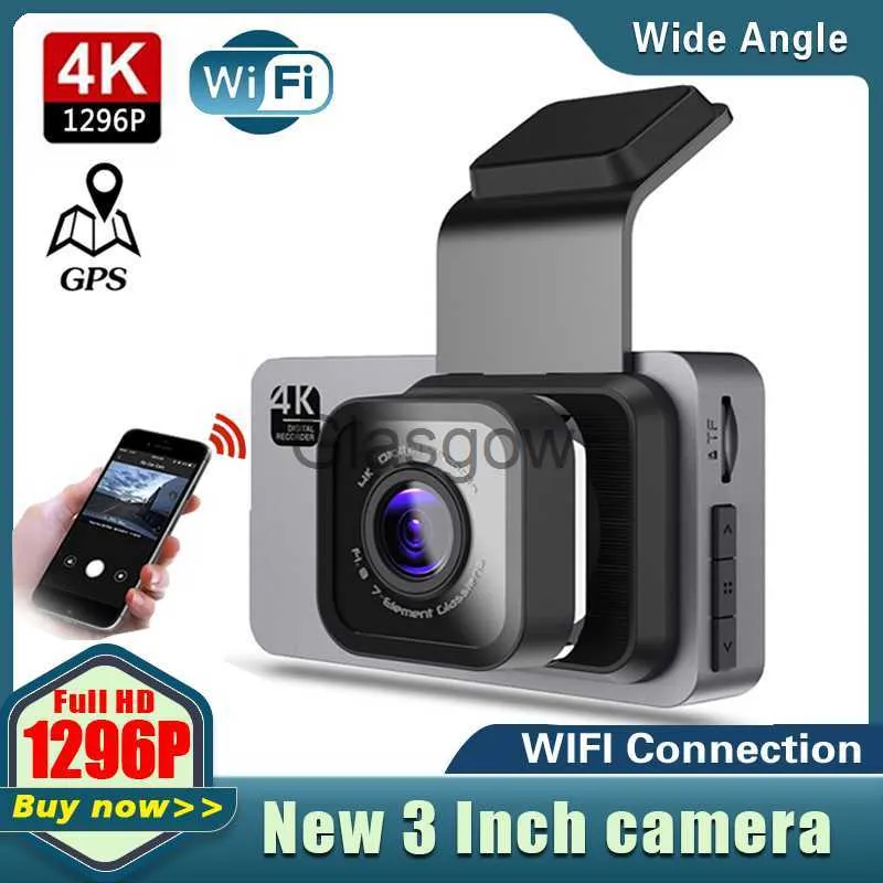 자동차 DVRS 자동차 DVR DASHCAM WIFI 30 인치 4K1296P 듀얼 렌즈 리어 뷰 자동 등록자 카메라 비디오 레코더 24H 주차 모니터 캠코더 X0804 X0804