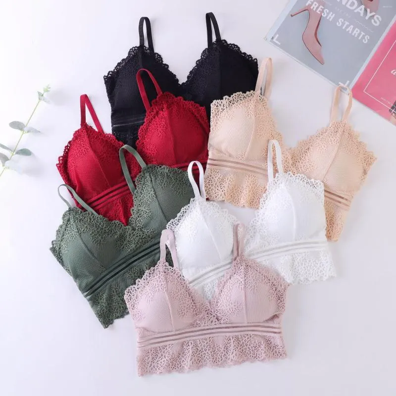 Camisoles & Tanks Teen Girls Bras And Panty Set Lace No Steel Ring Girl Bra  Adjustable Sexy Student Underwear Briefs Brassiere 3/4 Cup From 6,16 €