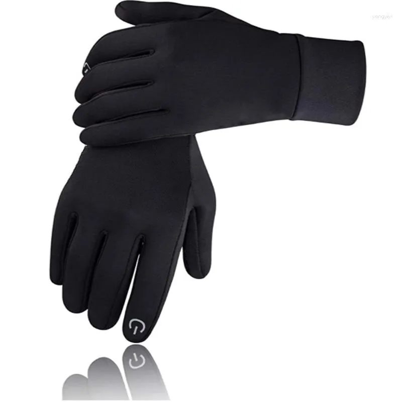 Luvas de Ciclismo Masculino Feminino Bicicletas Motocicletas Esportes de Inverno Treinamento Quente Antiderrapante Ecrã Táctil Dedo Completo Corrida Guantes Motociclista