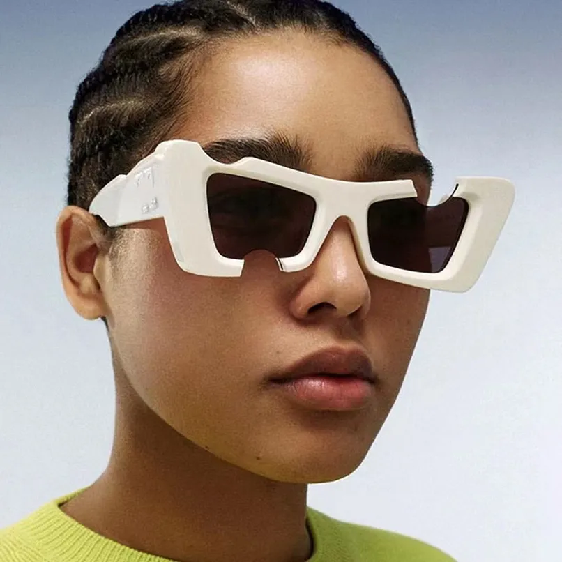 Mode zonnebrillen van designer glas voor mannen en vrouwen coole stijl hete dikke plaat zwart wit hiphop piloot brilmontuur eyewear off man O554