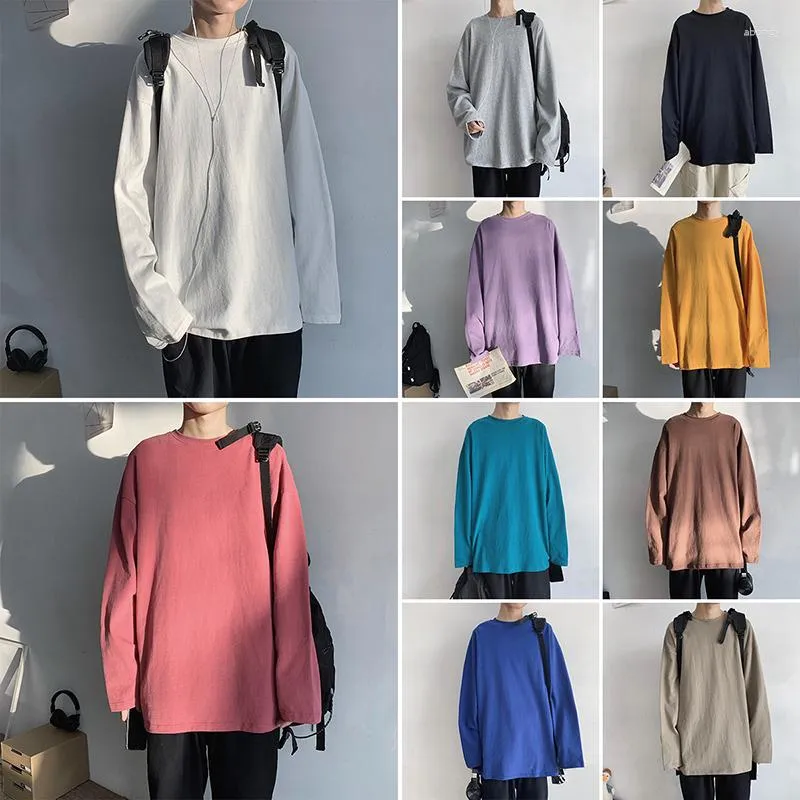 Hommes Hoodies Hommes Candy 10 Couleur Manteaux À Manches Longues Lâche Marée Vêtements Pull Mode Coton Casual Sweat Bottoming Shirt