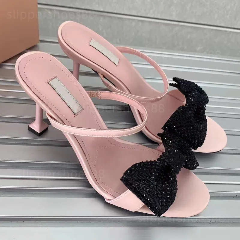 Eldof Women's High Heel Sandals - 10CM Pointed Toe Slingback Heels With Bow For Office & Party - View #6