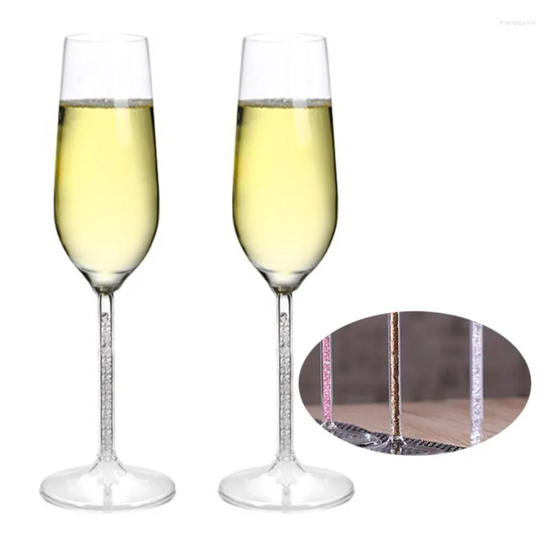 Бокалы вина 2pcs Свадебные флейты шампанского кристаллическое подарки для вечеринки.