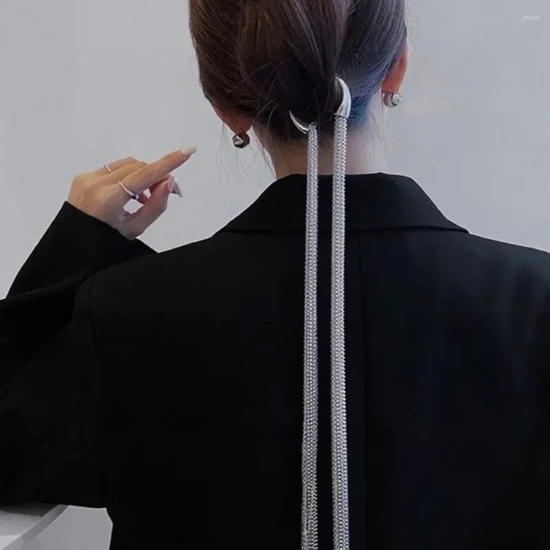 ヘアクリップヴィンテージ誇張幾何学的金属チェーンヘアピンパンクロングタッセルアクセサリー女子パーティージュエリーギフト