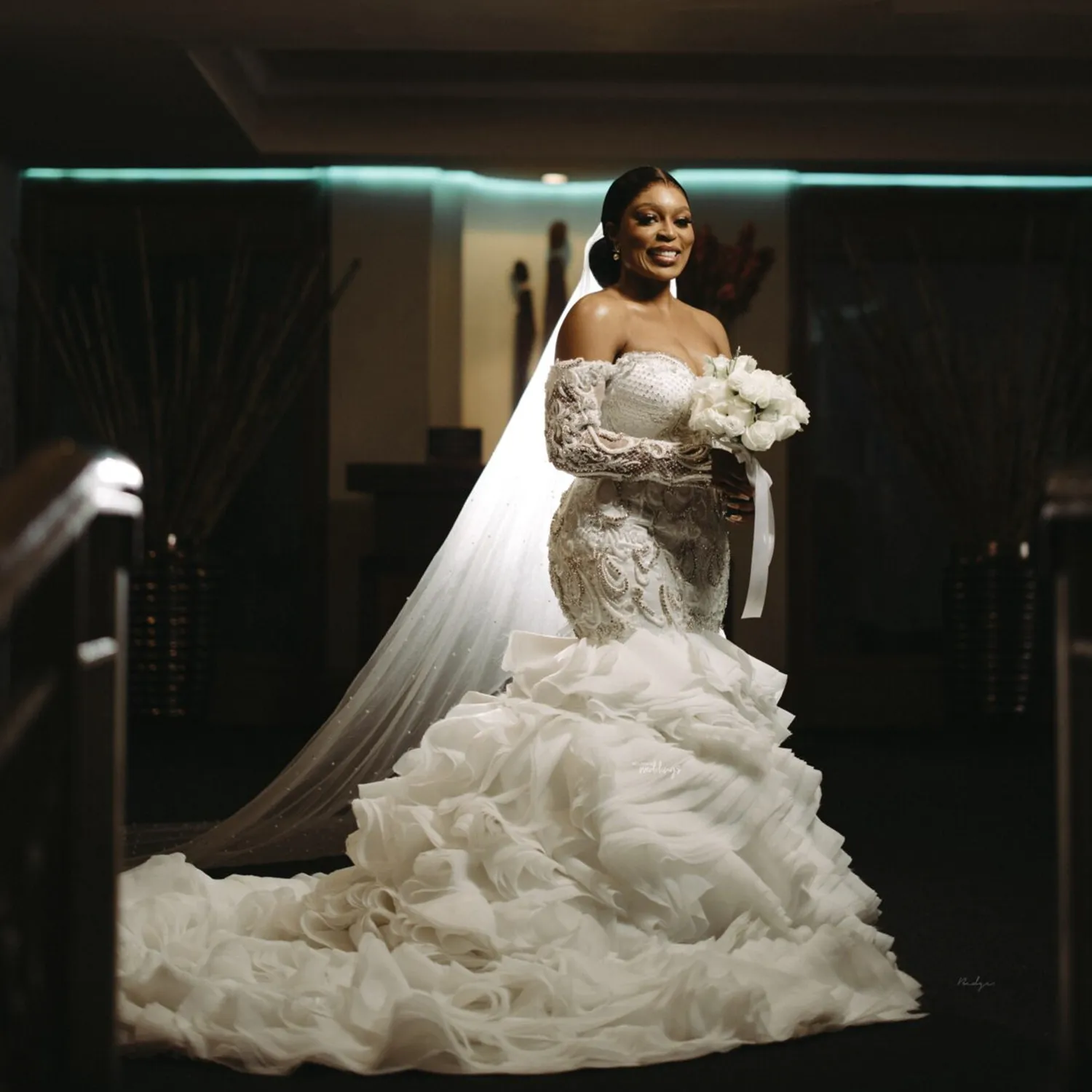 Elegant Mermaid Wedding Dresses: Sheer Neck, Long Sleeve, Trumpet ...