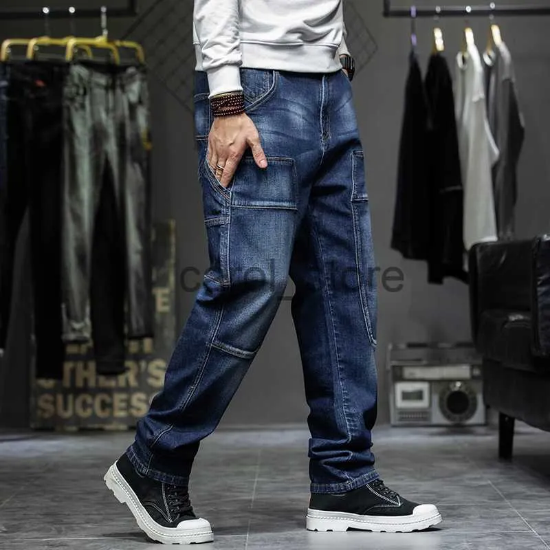 Mens Multi Pocket Baggy Cargo Jeans For Men Streetwear Cargo Denim Pants  With Straight Design, Available In Plus Sizes 40 44 J230806 From  Carol_store, $21.96