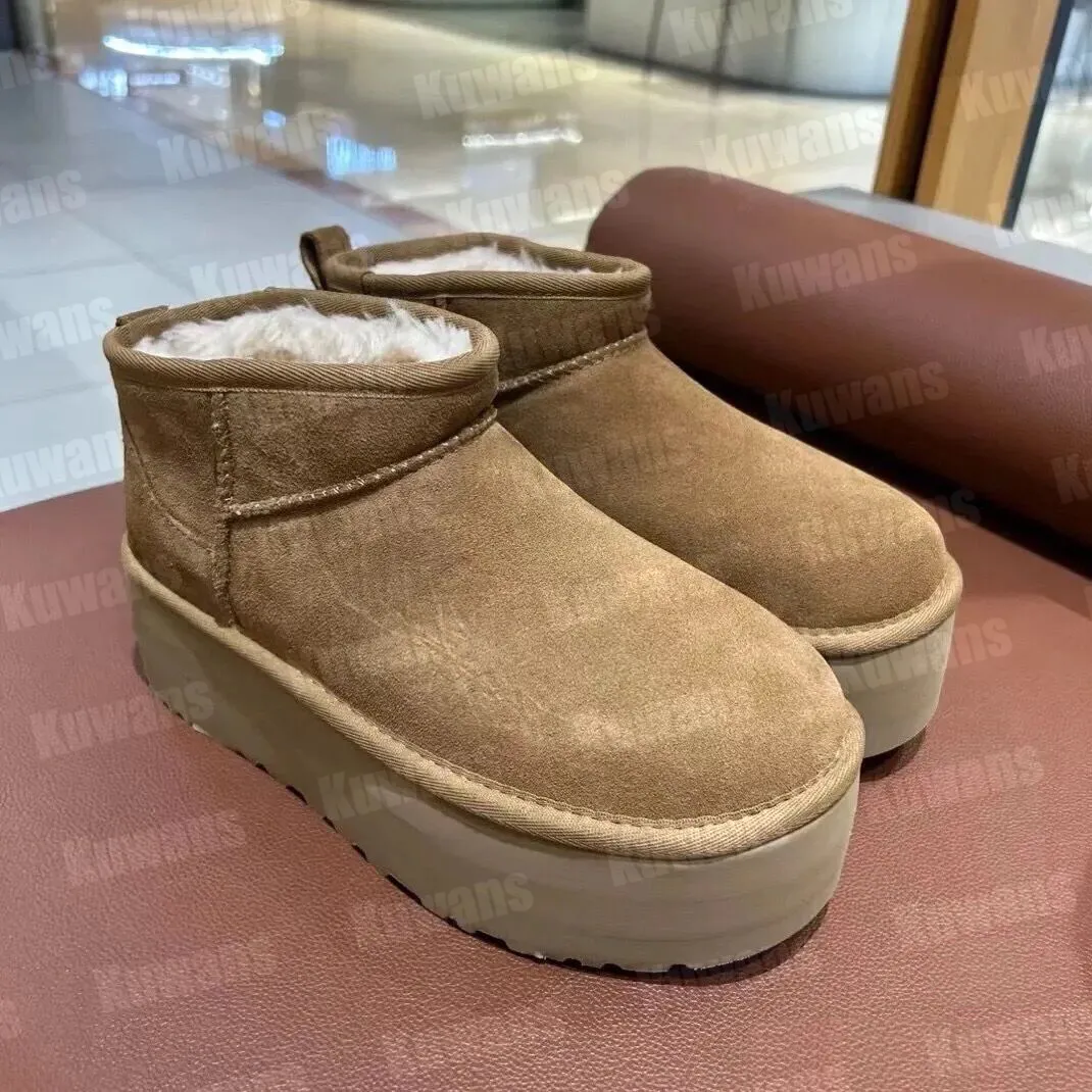 Women Classic Ultra Mini Platform Boot Tasman Tazz Designer Matte Fur Snow Boots tofflor Suede Wool Comfort Winter Ankel Booties Sherpa tröja Letter2023