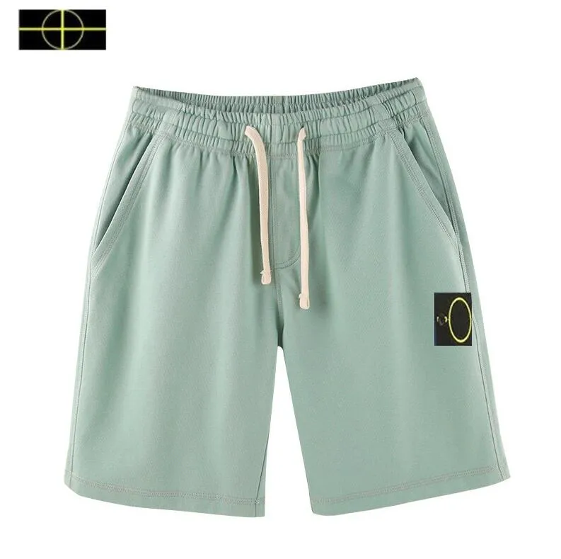 A3 Pantaloncini da spiaggia in pietra materiale superiore pantaloni sportivi retrò da uomo isola puro cotone blu corto logo cravatta donna ricamo estate strada calda a cinque punti k45