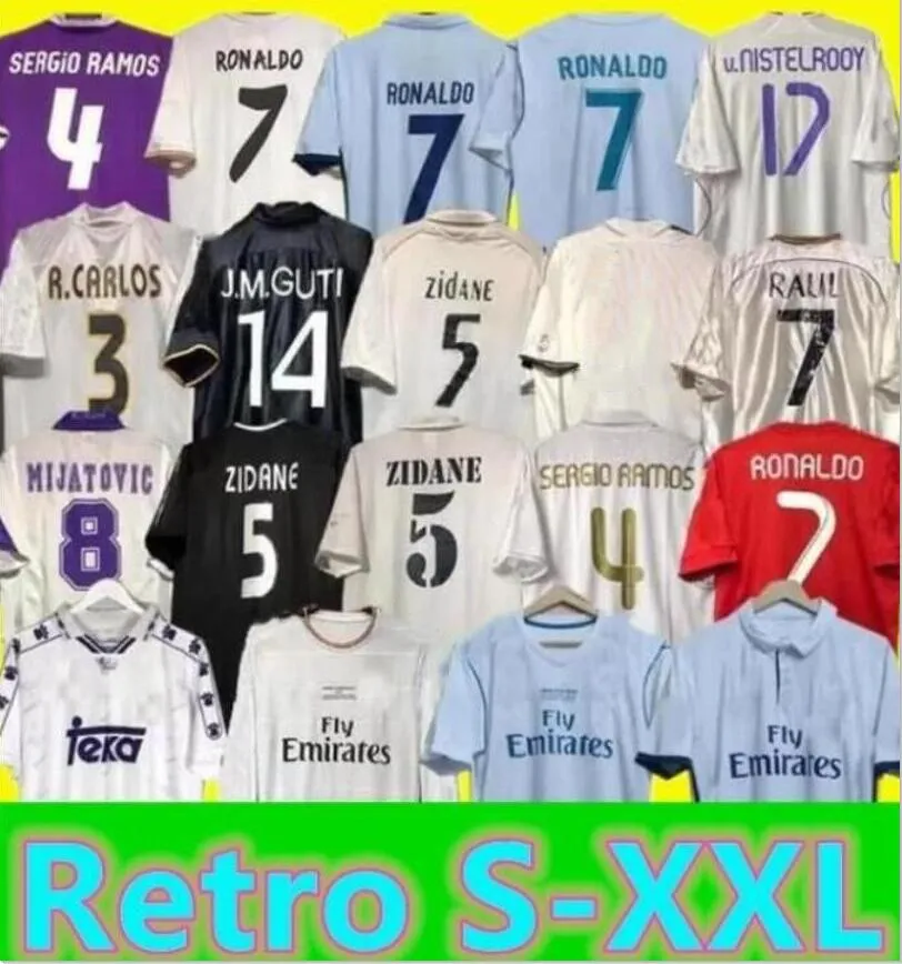 FIGO Real MadridS Retro Soccer Jersey Football GUTI Ramos HIERRO SEEDORF CARLOS 13 14 15 16 17 ZIDANE RAUL REDONDO 94 95 96 97 98 99 00 01 02 03 04 05 06 07