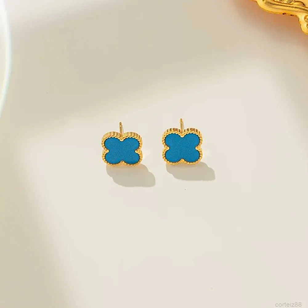 Brand Van Mini Clover Earrings Stud Mother of Pearl 18k Gold Elegant Women Earring Jewelry Gift218g1A8Z