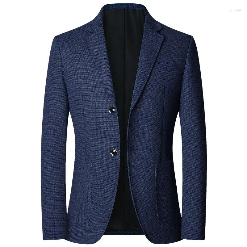 Ternos masculinos Jaqueta blazer masculina 2023 Primavera e outono Terno de meia-idade Roupa casual masculino solteiro Cropped