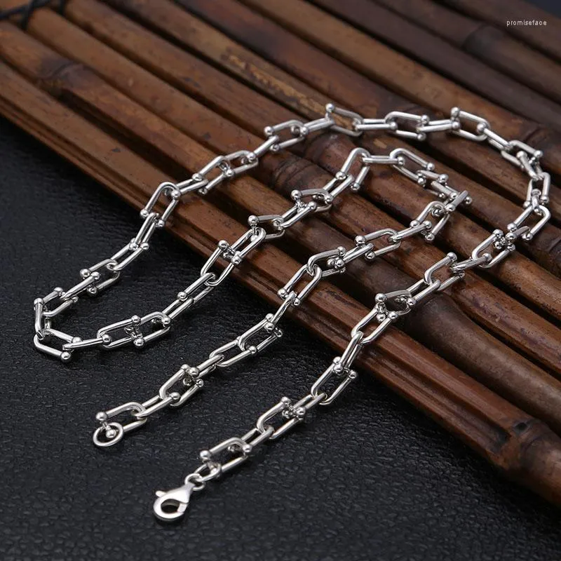 Kettingen 8mm 925 Sterling Zilveren Mannen Dikke U Model Ketting Lange Vriend Ketting Hanger Mode Fijne Sieraden 2023 N04