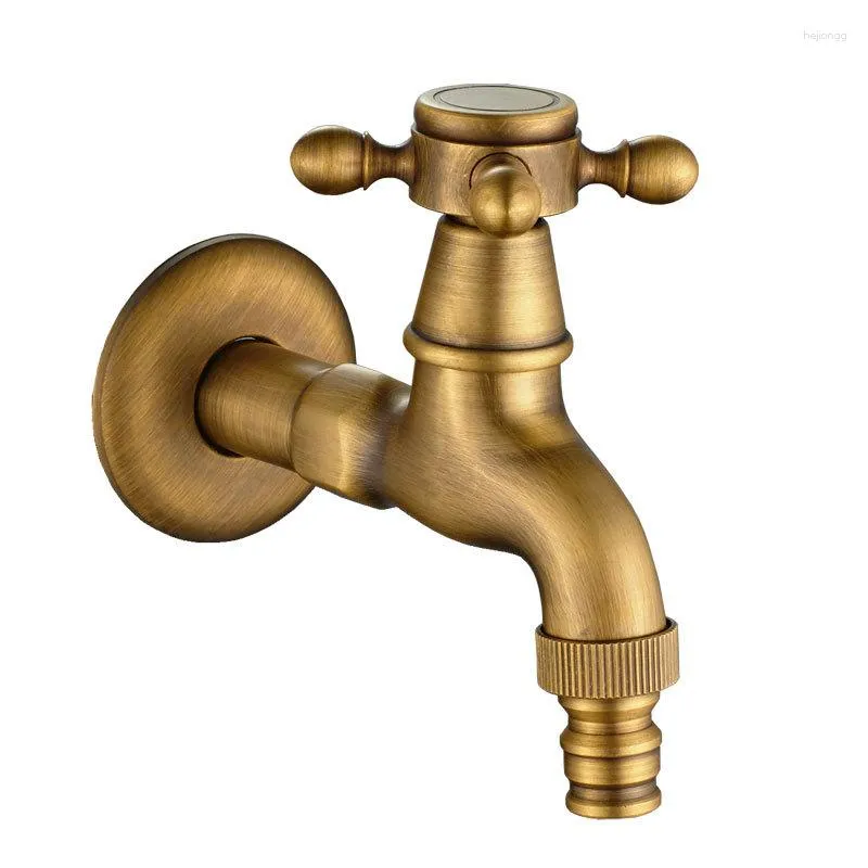 Bathroom Sink Faucets Brass Single Handle Faucet Vintage For Washing Machine G1/2 Wall Mounted Water Tap Laundry Utility Room