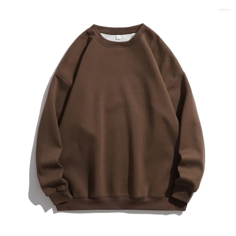 Vintage Plain Black Hoodie Mens Autumn Crewneck Sports Sweatshirt