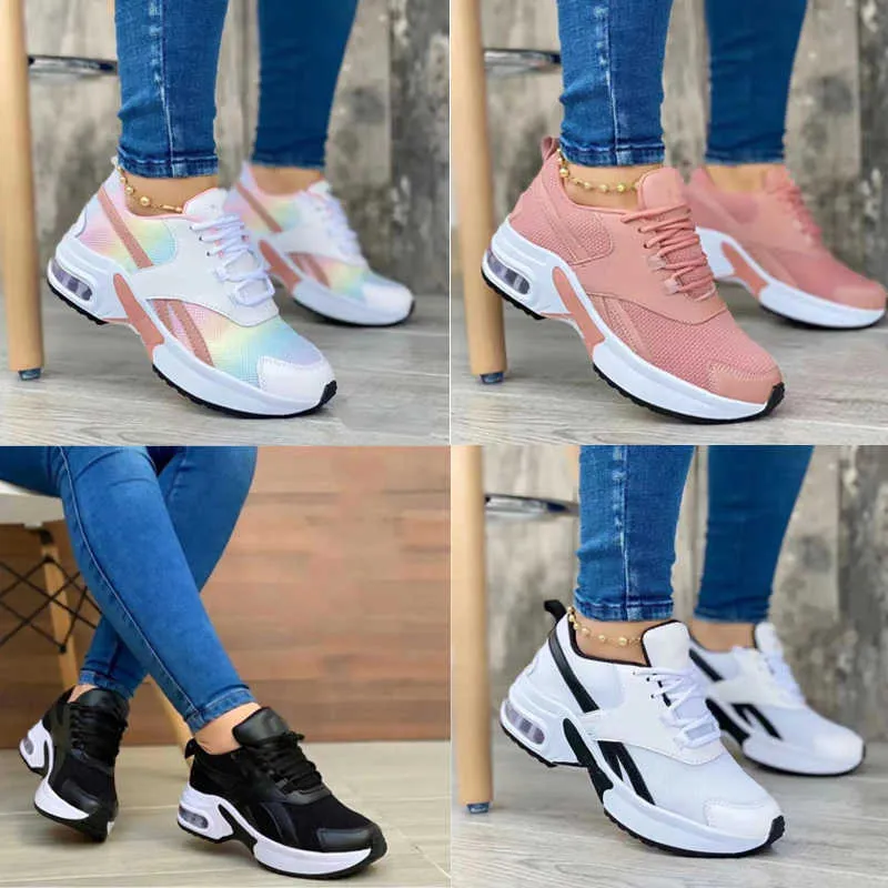 Klänningskor kvinnor sportskor damer utomhus löpskor mesh andningsbara kvinnor sneakers gratis frakt tennisskor kvinnliga slappa sneakers j230806