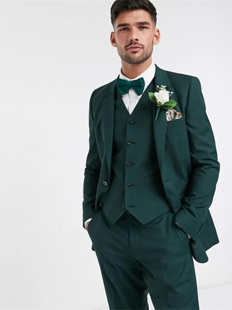 Costumes pour hommes beaux deux boutons garçons d'honneur revers cranté marié Tuxedos hommes mariage/bal Blazer (veste pantalon gilet cravate) B273