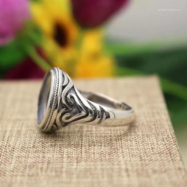 Anillos De Racimo Art Nouveau Plata Esterlina 925 Cabuj n Redondo