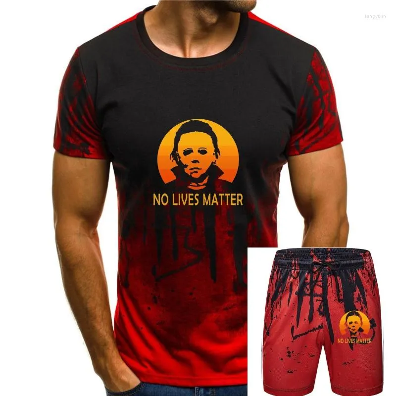 メンズトラックスーツブラックネイビーノーライブマイケルハロウィーンマイヤーズTシャツS M L XL 3XLカスタムスペシャルプリントTシャツ