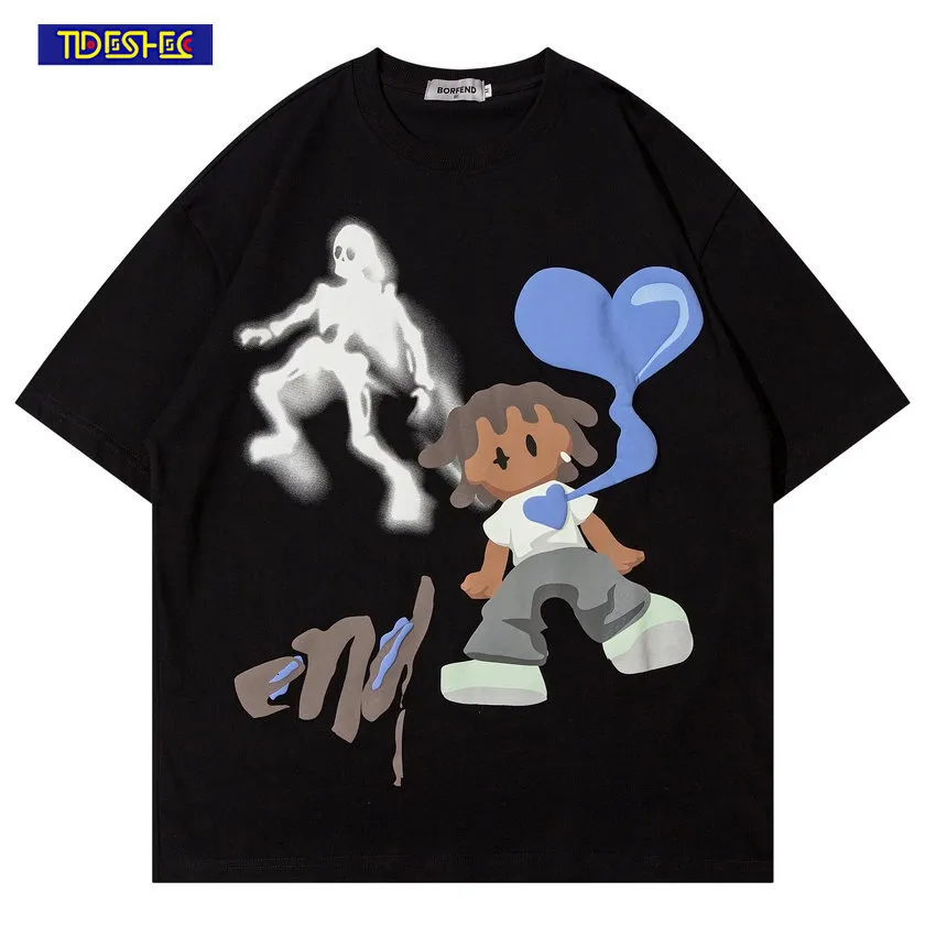 T-shirts pour hommes Hip Hop Cartoon Boy T-shirt imprimé graphique Gothique Harajuku Casual Summer T-shirt à manches courtes Y2K Streetwear Hommes T-shirts surdimensionnés 230804