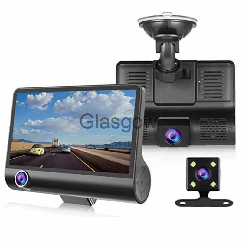 DVR de voiture Dash Cam DVR de voiture 3 caméras Full HD 1080P Caméra DVR de voiture à double objectif Écran LCD de 40 pouces avec vue arrière à 170 degrés x0804 x0804