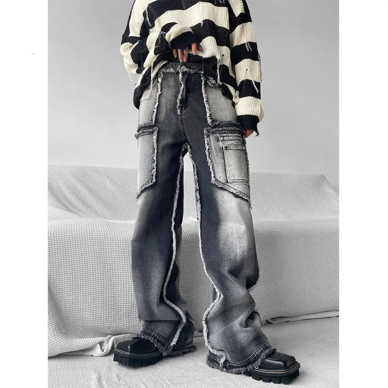 Pantalons pour hommes Y2K Man Streetwear Techwear Cargo Korean Harajuku Straight Casual Pants for Men Sweatpants Wide Leg Joggers Pantalons Vêtements ins 230804