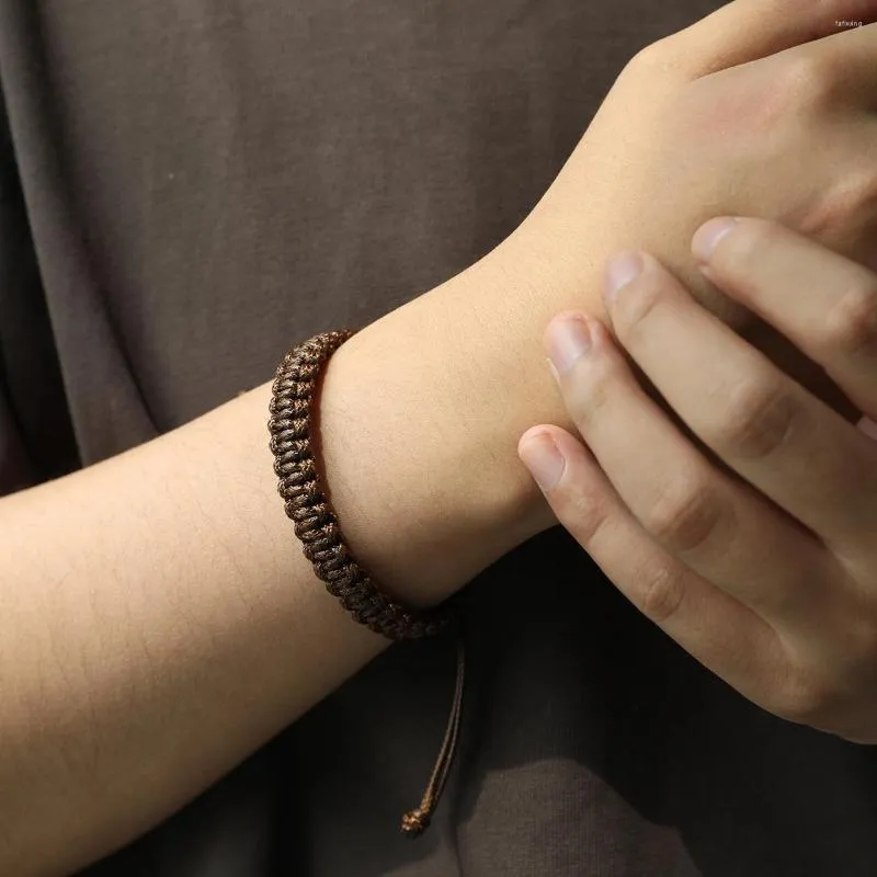 Charm-Armbänder Makersland Herren geflochtenes Handseil, Wachslinie, Öffnung, verstellbares Armband