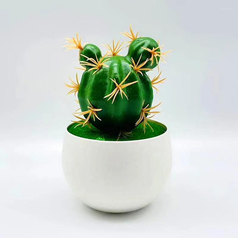 Flores decorativas Plástico Cactus Suculentas Pêra espinhosa Planta em vaso Sem pote Simulação ecológica Home Office Decoração de mesa