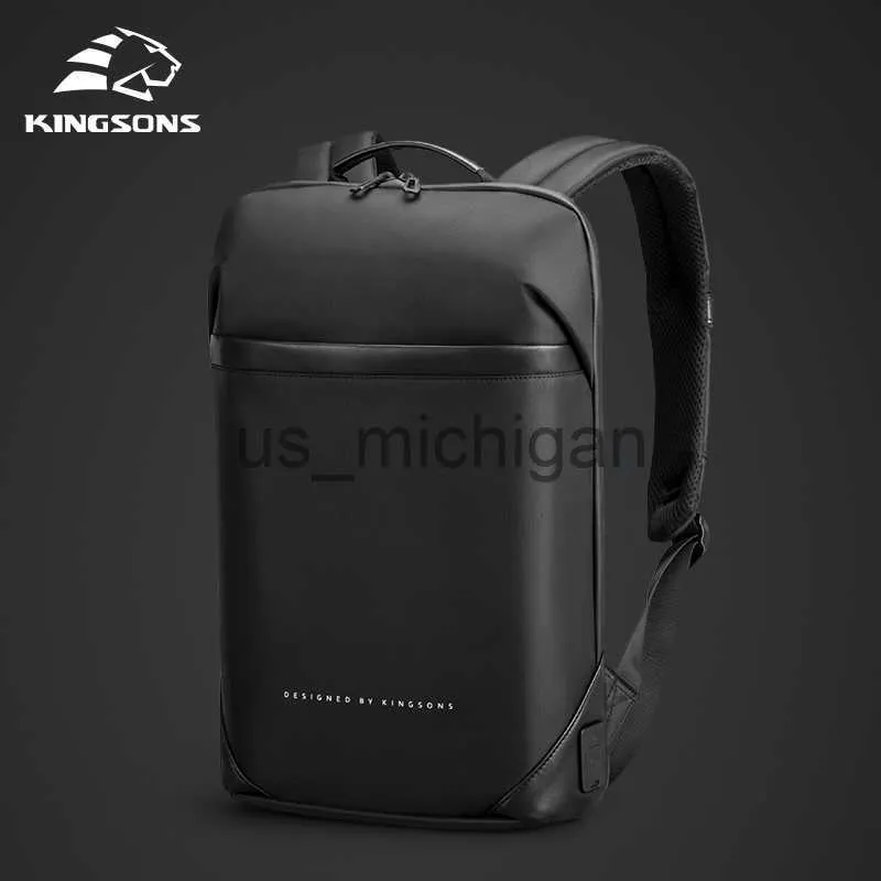 Mochila Kingsons Mochila para computadora portátil delgada Hombres 156 pulgadas Trabajo de oficina Hombres Mochila Bolsa de negocios Unisex Mochila ultraligera negra Mochila delgada J230806