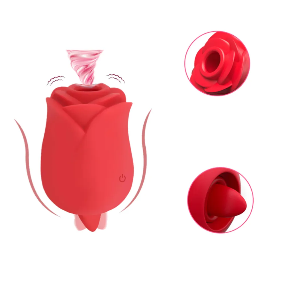Vibromasseur Rose puissant pour femmes, jouet sexuel pour Masturbation, léchage de langue, succion de mamelon, femme adulte_voghion.com