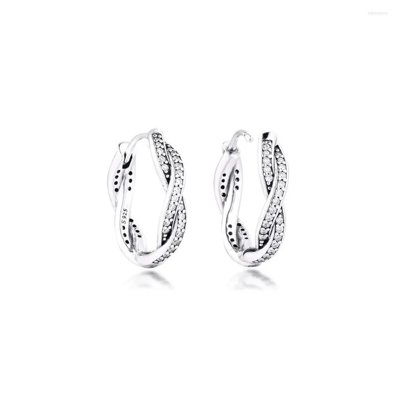 Boucles d'oreilles créoles en argent Sterling 925 torsion du destin tressé pour les femmes bijoux fins cadeau de fête Brincos en gros