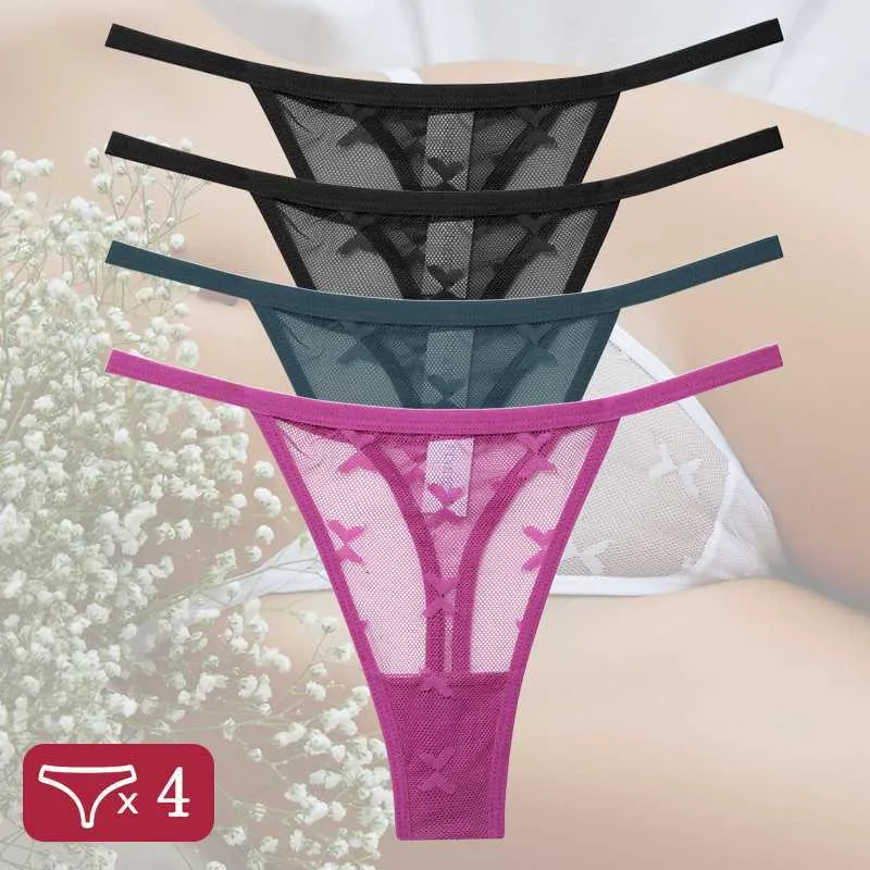 Sexy Lace Thong Women Low Waist Panties Transparent G String