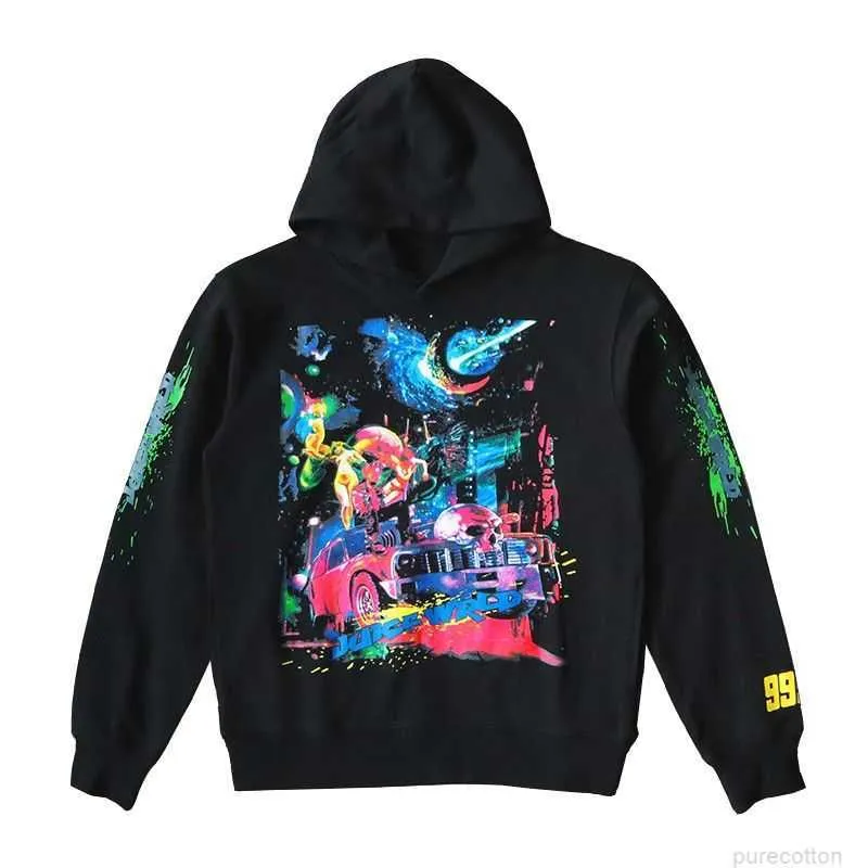 Designer Moda Roupas Mens Moletons Hoodies 999 Club Cosmic Racer Hoodie Big V Mens e Womens Street Style Pulôver Sweater