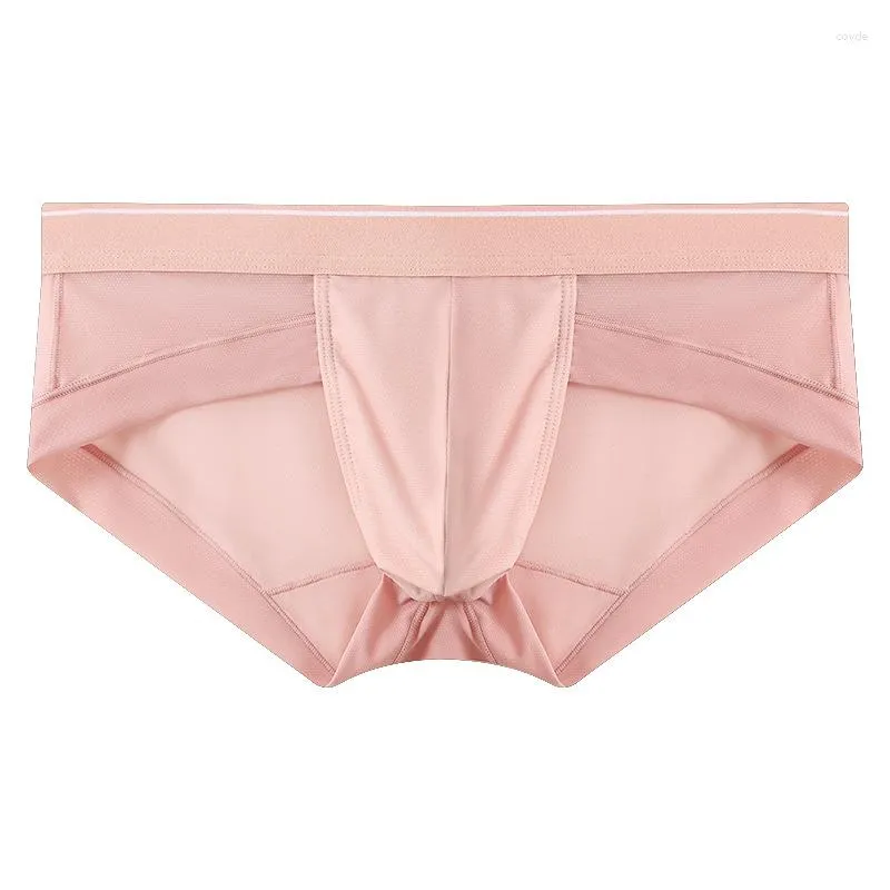 Underbyxor 2023 Summer Men's Underwear Nylon Ice Silk Mesh Fabric Breattable Quick Torking Solid Color Briefs M-3XL