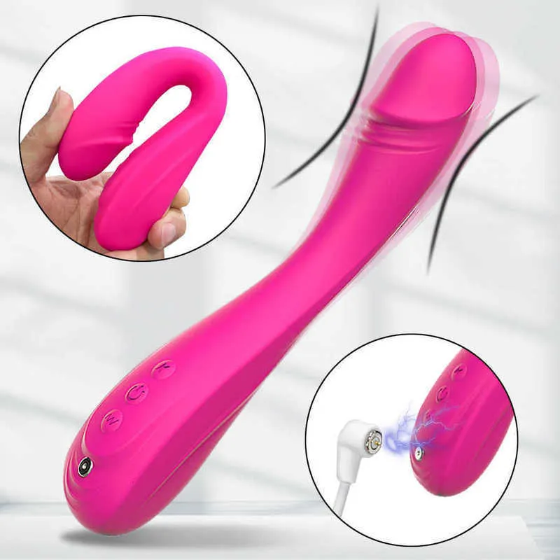 Potenti vibratori dildo per donne, morbido silicone, punto g, clitoride, stimolano la ricarica magnetica unica per adulti