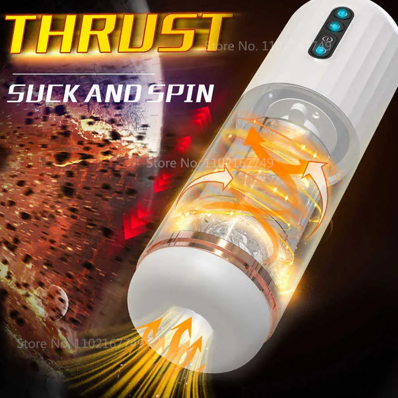 Massager Automatic Sucking Male Masturbator with Rotating Thrusting Fast Orgasm Realistic Vaginal Machine Hands for Men