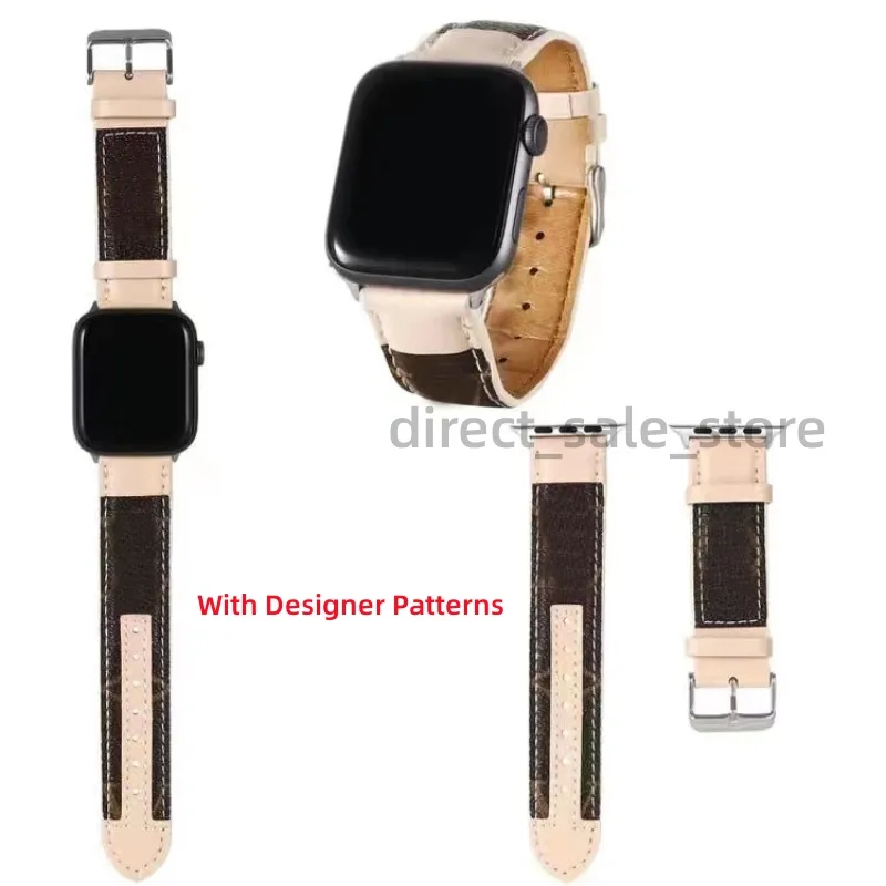 fashion Apple Watch Band 38 40 41 42 44 45 49 mm Flower Leather Watchs Strap Wristband For Iwatch 8 7 6 5 4 SE Designer Watchbands L20011