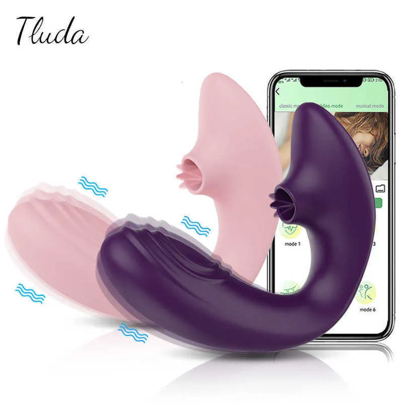 Massager Bluetooth Vibrator for Women Silent Licking Clitoris Stimulator Long Distance App Controlled Adult Female Masturbation