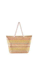 Women Tote Handbag Straw Purse Large Woven Summer Beach Top Handle Shoulder Satchel Hobo Bags