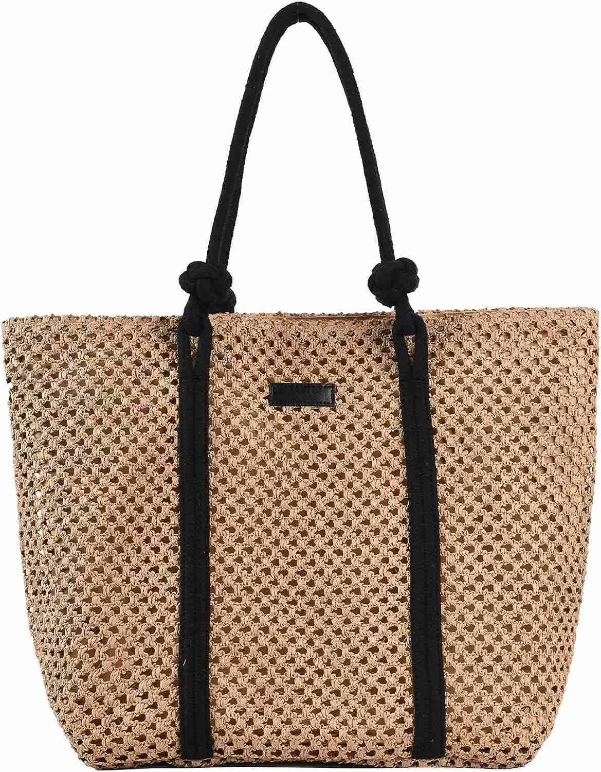 Owgse Straw Beach Bag Summer Woven Tote Bag stora axelhandväska Straw Purses and Handbags for Women Vacation HKD230807