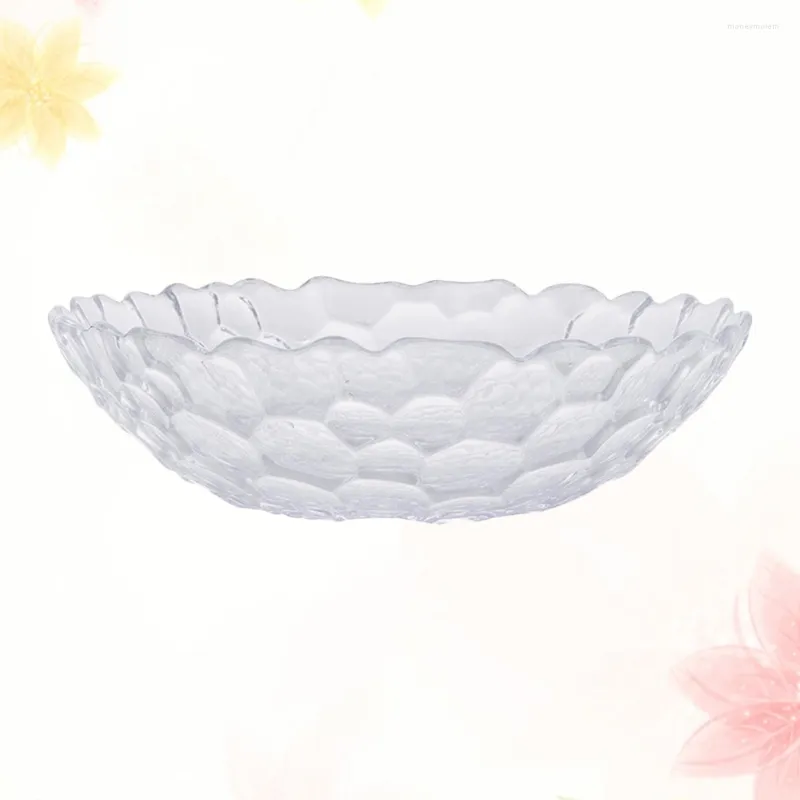 Bowls Honeycomb Design Fruit Plate Crystal Appearance Snack Nut Dish Plastic Candy Holder Table Ornaments (Transparent)