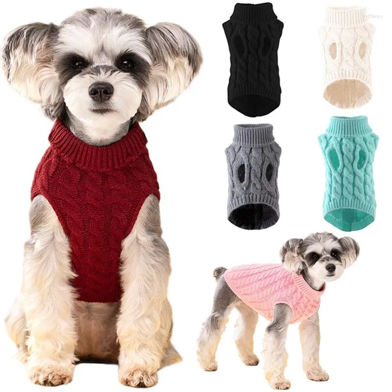 Vêtements pour chiens Chandails d'hiver Vêtements Animaux de compagnie Gilet tricoté chaud Veste de chiot douce pour petits chiens Chatons Manteau Chihuahua Yorkie Teddy Costumes