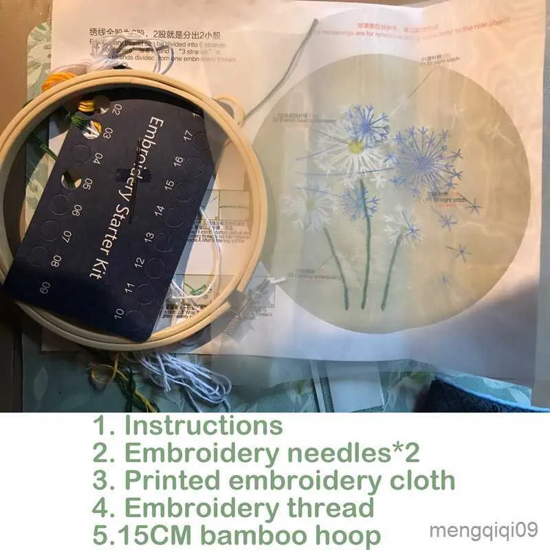 Chińskie produkty Kwiaty haftowe dla początkującego DIY Igły Połącz doniczkowy Needlecraft Cross Stitch Artcraft Sewing Zestaw (bez R230807
