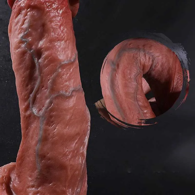 Realistisk dildo real penis enorm stor sugkoppar handfri silikon 14,5-23 cm 5,7-9,06 tum kvinnor lesbisk kvinna