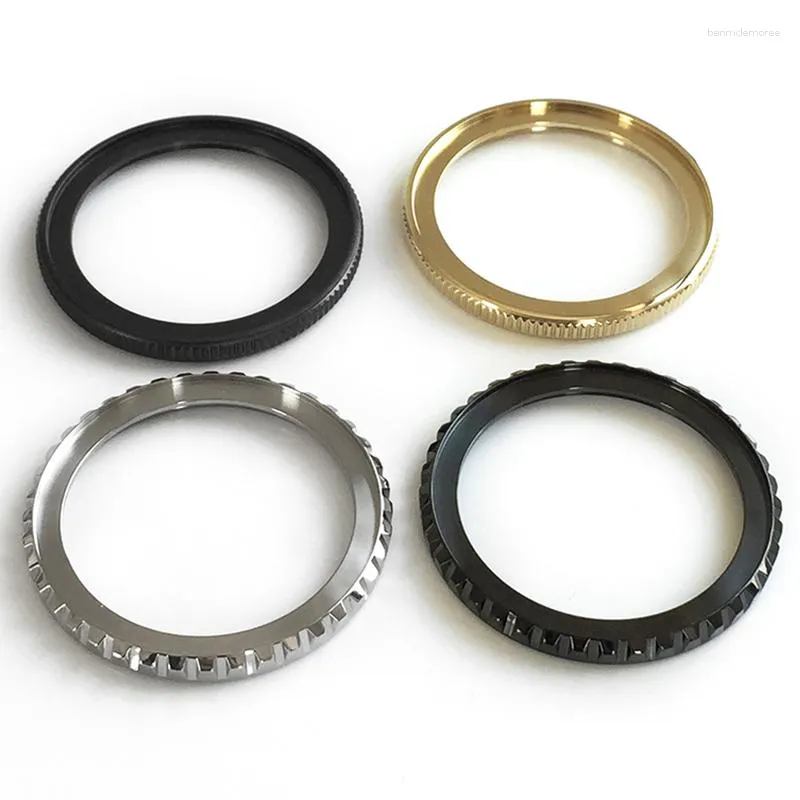 Titta på reparationssatser Bezel Insert Steel Rotating Ring för SKX007 Diver Black Gold Stainless inkluderade packningsfodraldelar