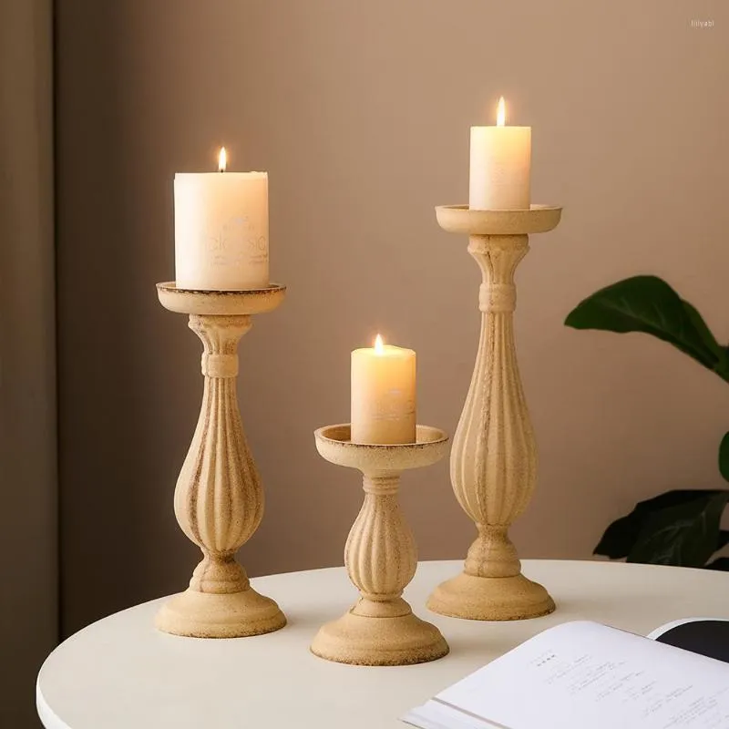 Candle Holders Post-modern Style Home Decoration Roman Column Holder Dining Table Ornaments Creative Candlestick Office Desk Decor Gift