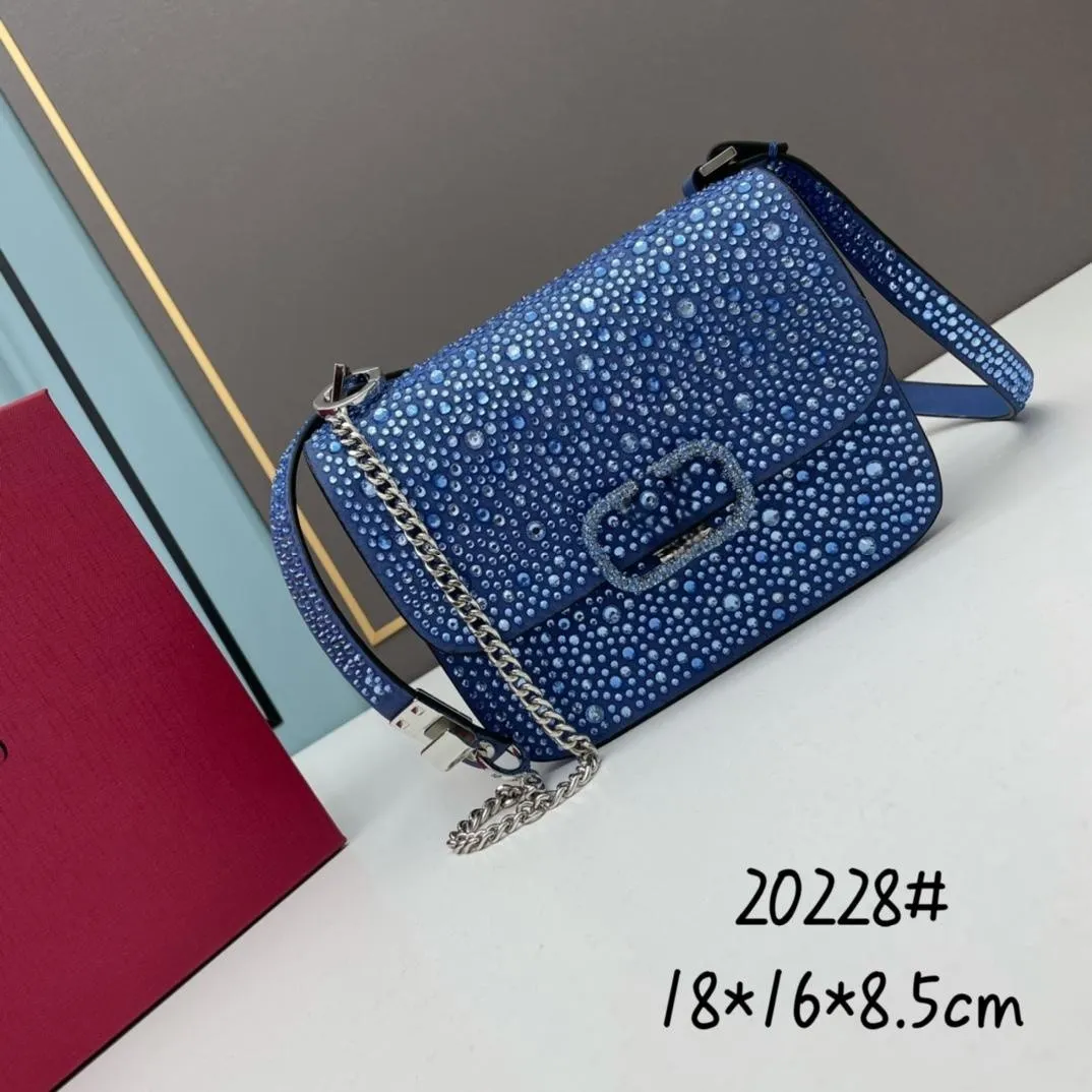 Designer Women's Designer Chain Bag Luxury Mini Shoulder Bag Leather Full Diamond Bag Handbag Fashion Crossbody bag Camera bag Everything stylish